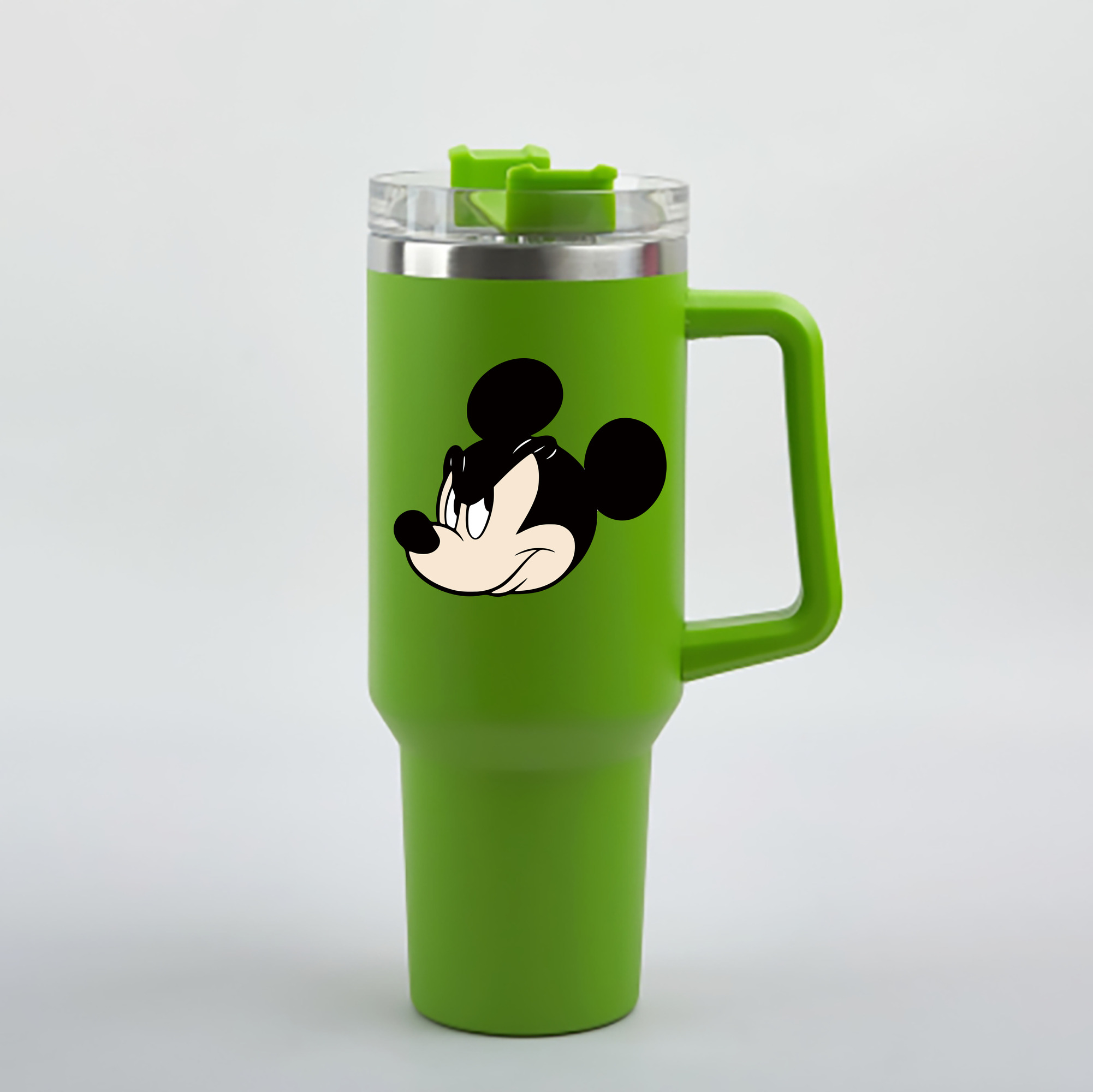 （画像用） ミッキーマウス Mickey Mouse 1200mL車用タンブラー - クリスタルステッカー（プラスチックストロー付き）